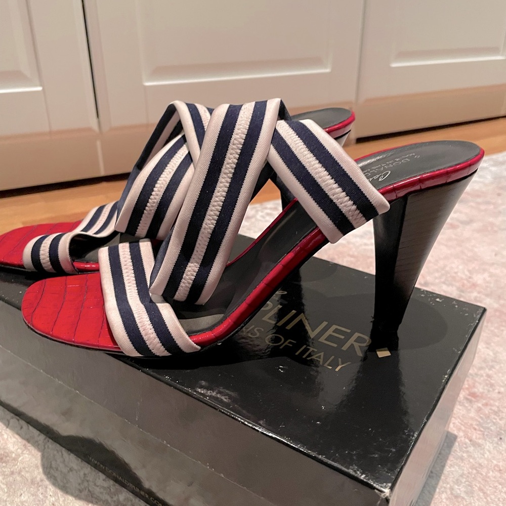 Donald J Pliner red, white, and blue heels. Size 9.5